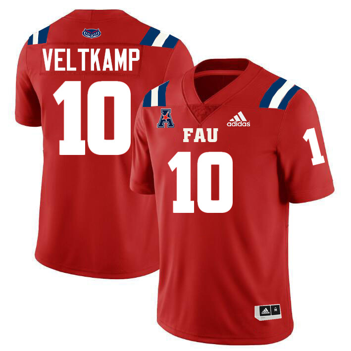 Caden Veltkamp FAU Jersey,Florida Atlantic Owls Football Jersey,Uniforms,Gears-Red